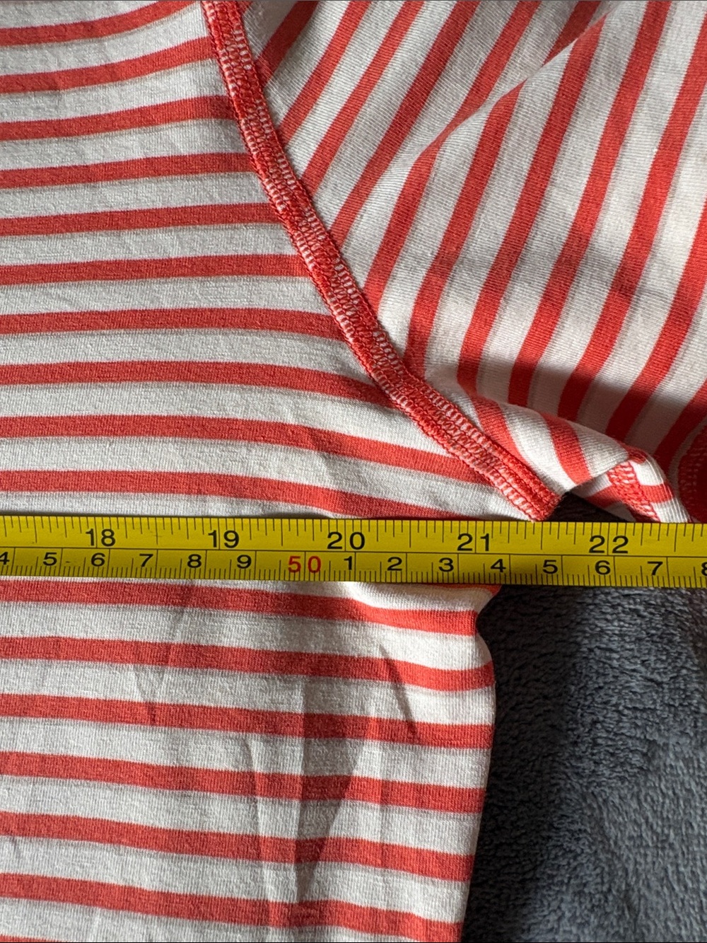 lululemon athletica Men's Orange and White Striped V-Neck Tee - Picture 9 of 10
